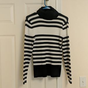 Black-and-white striped Liz Claiborne turtleneck s